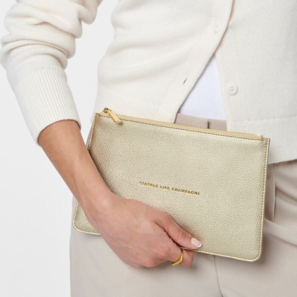 NWT Katie Loxton Gold Sentiment Pouch Bag